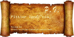 Pittler Ignácia névjegykártya